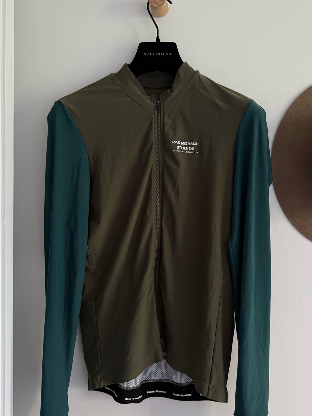 PAS Normal Studios Essentials Olive & Teal Performance Cycling Long Slee Jersey
